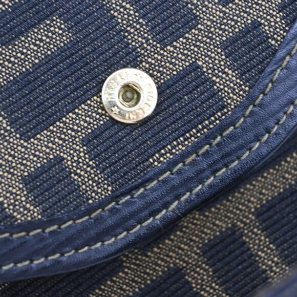 FENDI Logo Zucca Pattern Bifold Wallet Purse Canvas Leather Brown Black 37RJ803 - Picture 13 of 14